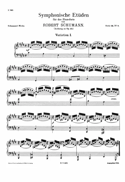 First page of Symphonic Etudes