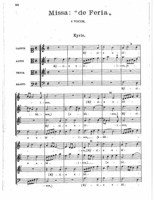 First page of Missa de feria