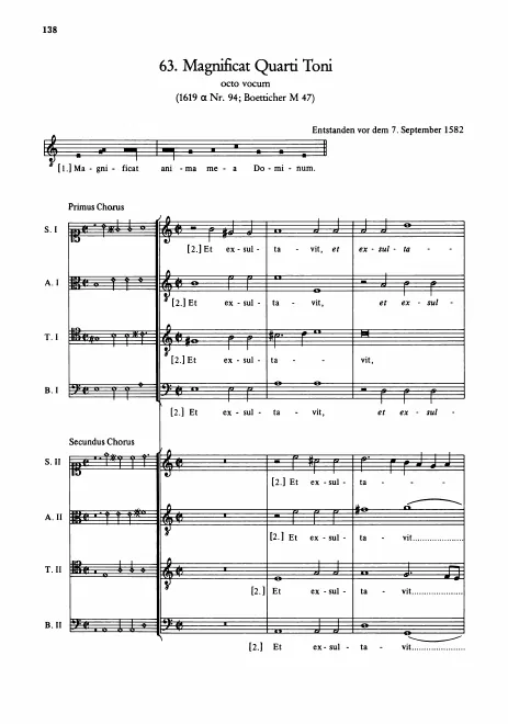First page of Magnificat quarti toni