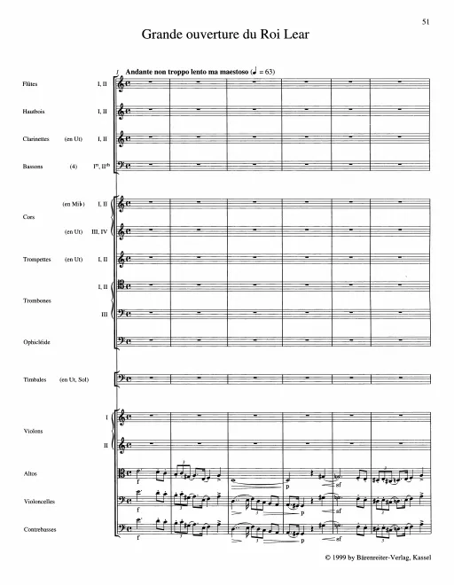 First page of Overture 'King Lear'