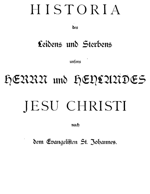 First page of Johannes-Passion