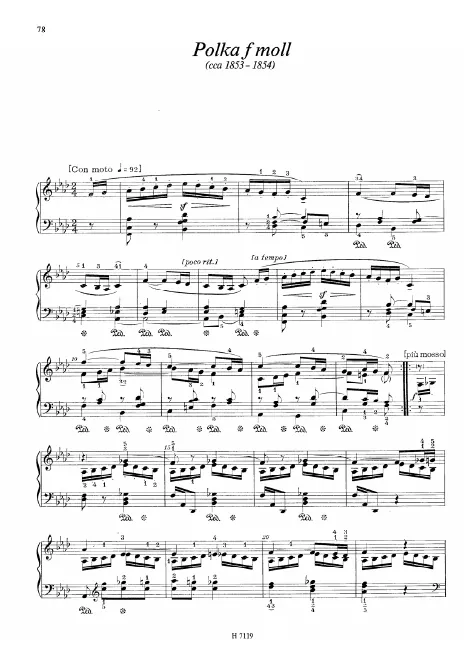 First page of Polka in F minor