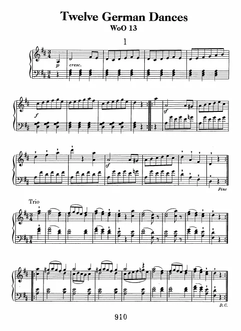 First page of 12 German Dances
