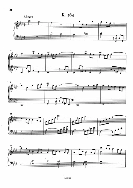First page of Keyboard Sonata in F minor