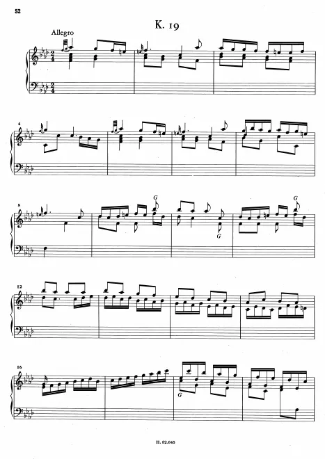 First page of Keyboard Sonata in F minor