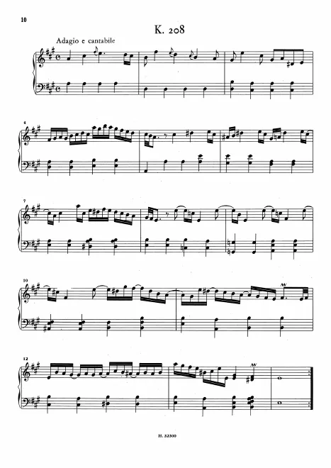 First page of Keyboard Sonata in A major