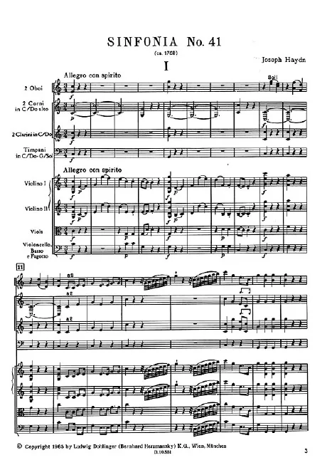 First page of Symphony No.41 in C major