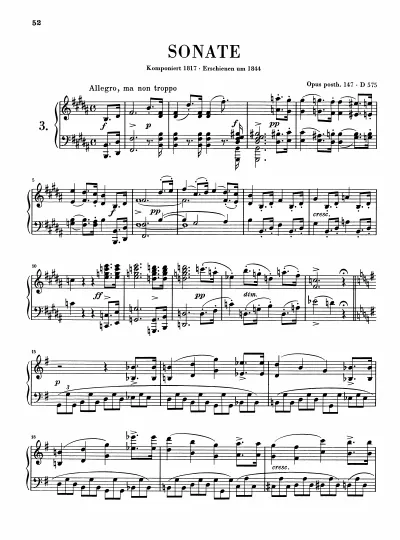 First page of Piano Sonata in B major