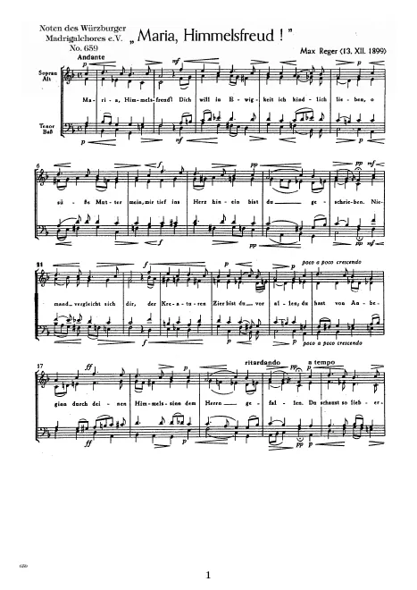 First page of Maria, Himmelsfreud!