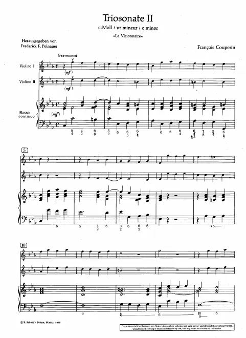 First page of Trio Sonata in C minor