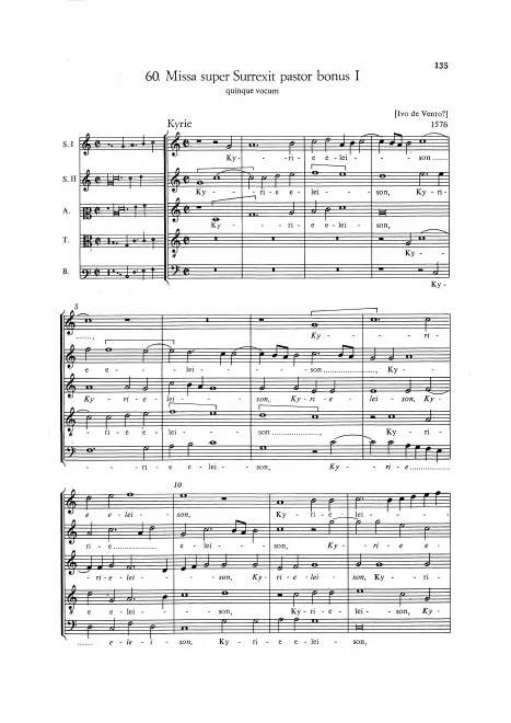 First page of Missa super Surrexit pastor bonus, LV Anh.104