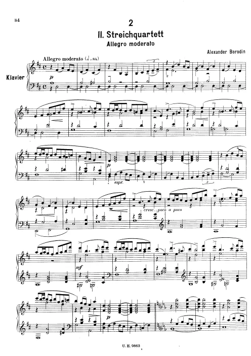First page of String Quartet No.2