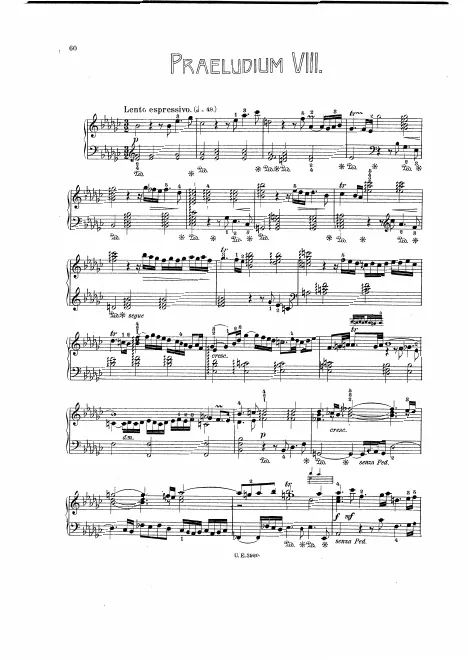 First page of Prelude and Fugue No.8 in E-flat minor