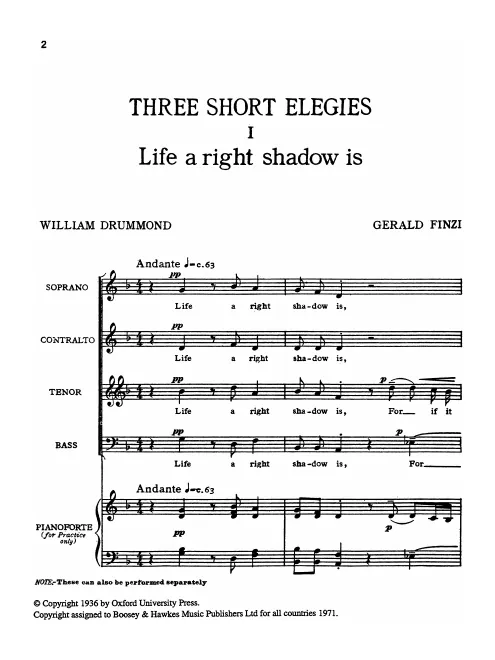 First page of 3 Short Elegies