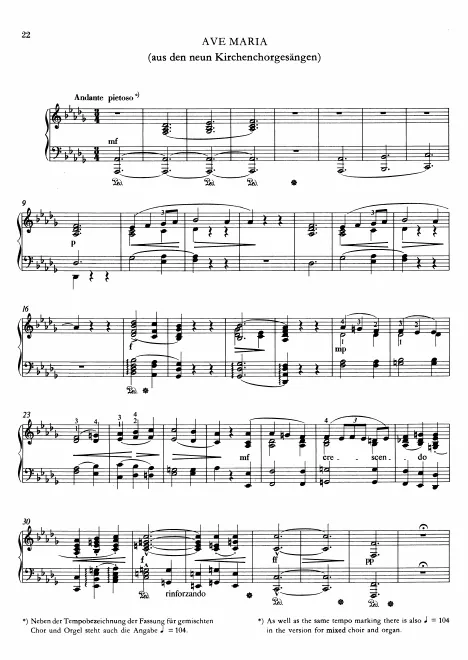 First page of Ave Maria II
