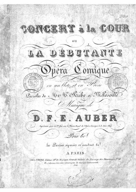 First page of Le concert à la cour, ou La débutante