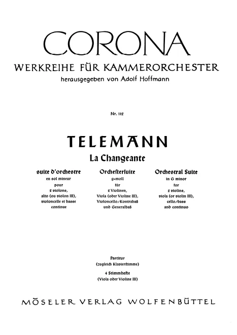 First page of Ouverture-Suite 'La Changeante'