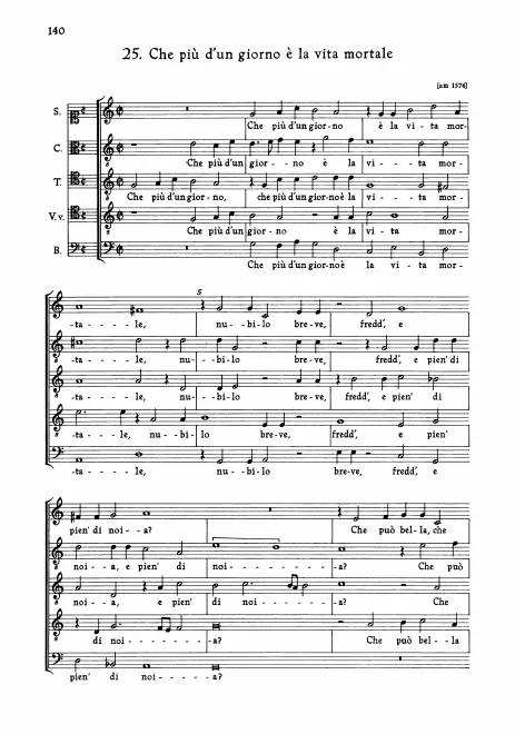 First page of Che più d’un giorno è la vita mortale