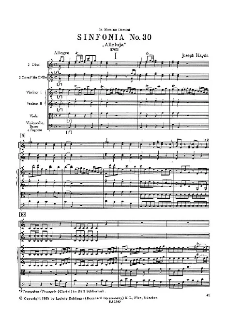 First page of Symphony No.30 in C major