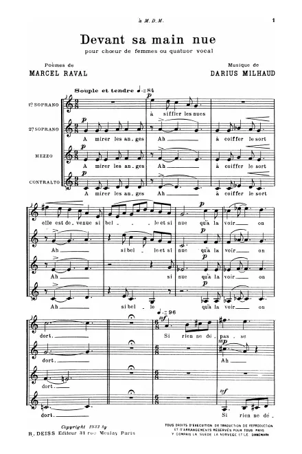 First page of Devant sa main nue