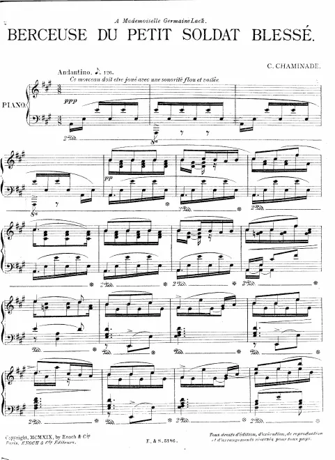 First page of Berceuse du Petit Soldat Blessé