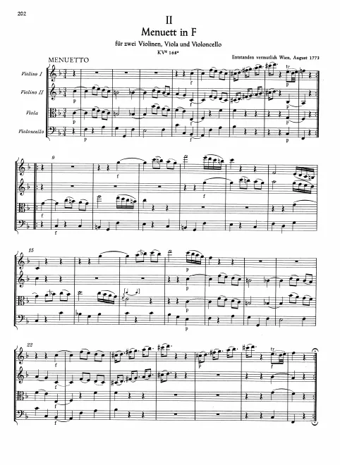 First page of Minuet in F major
