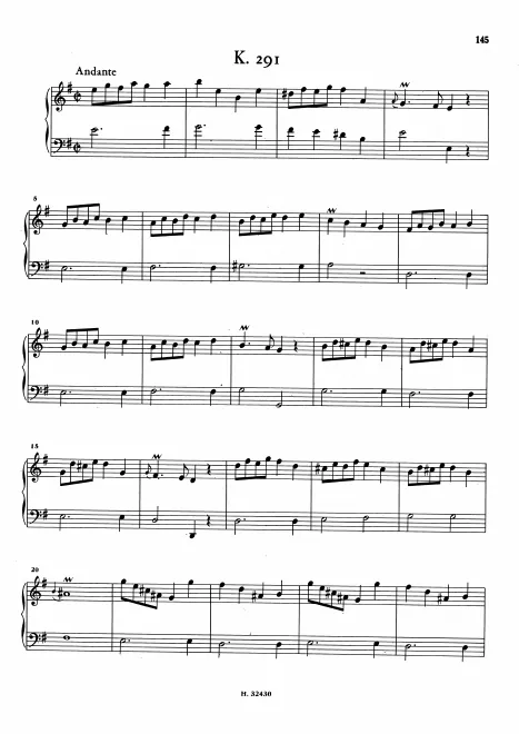 First page of Keyboard Sonata in E minor