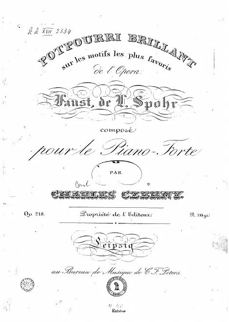 First page of Potpourri brilliant on favorite themes from Spohr’s 'Faust'