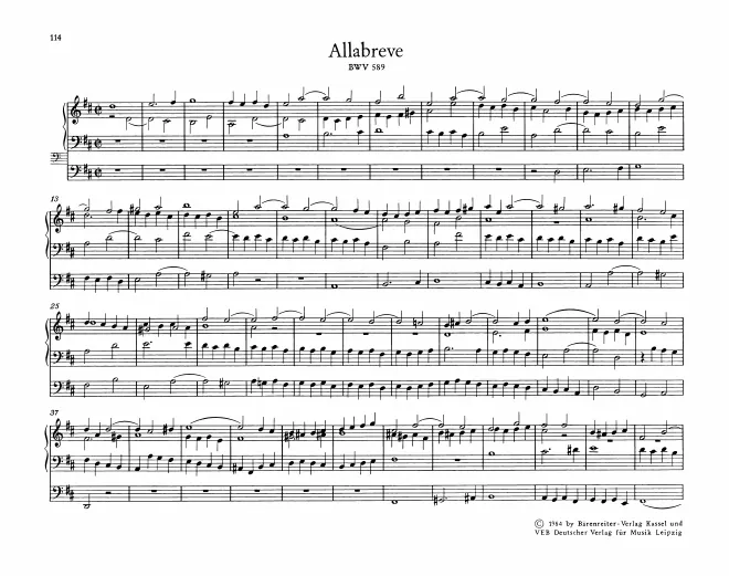 First page of Alla breve in D major