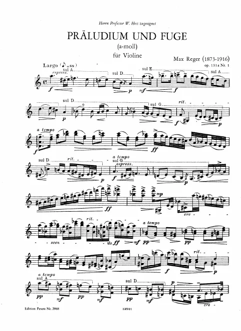 First page of Präludien und Fugen für Violine solo