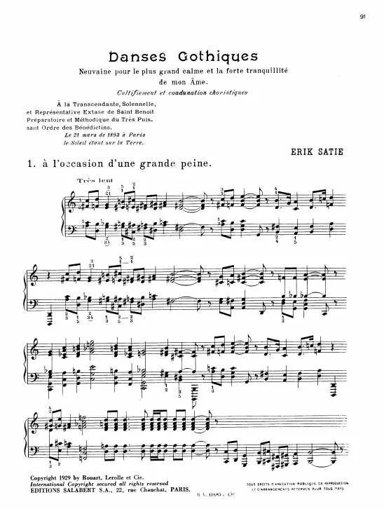 First page of Danses gothiques