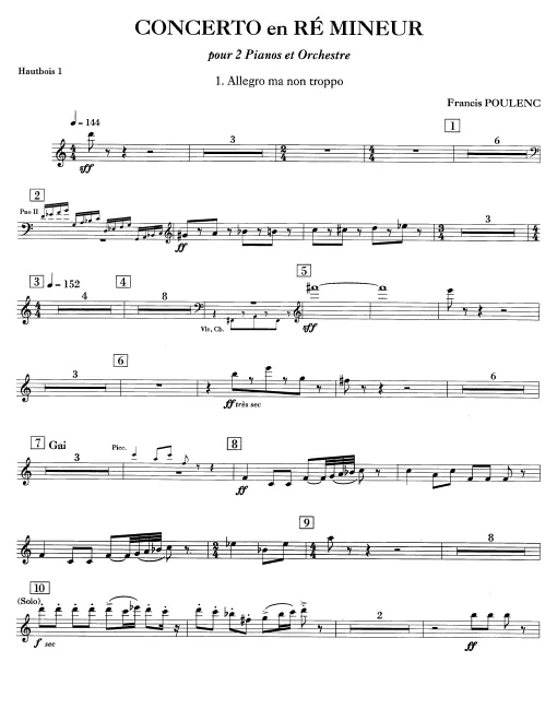 First page of Concerto for 2 Pianos