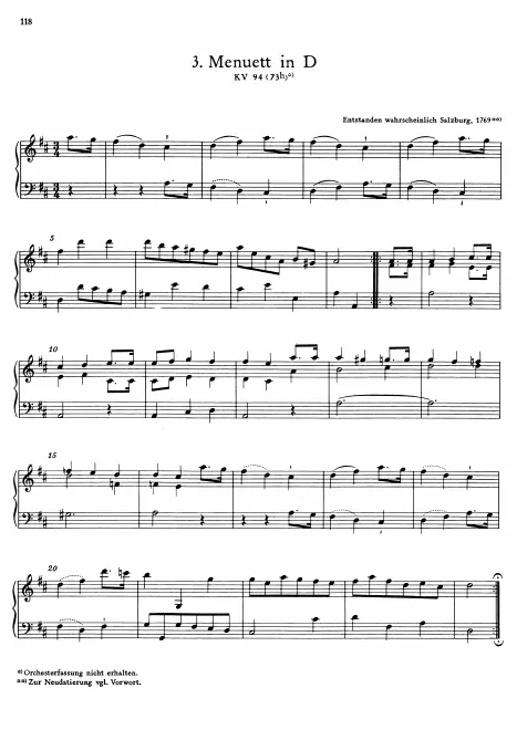 First page of Minuet