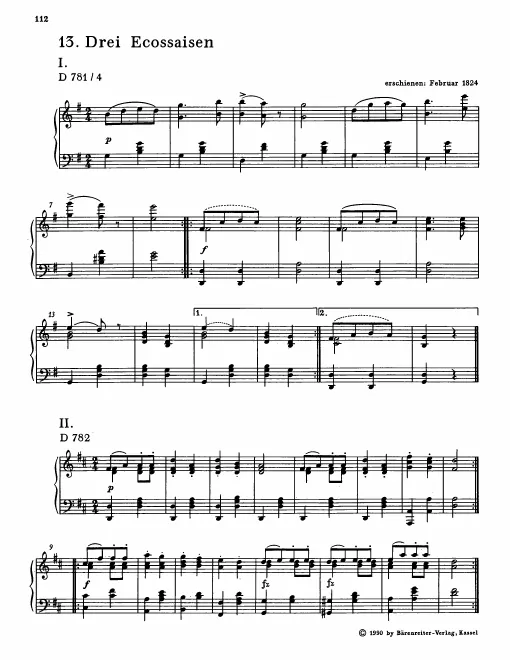 First page of Ecossaise in D major
