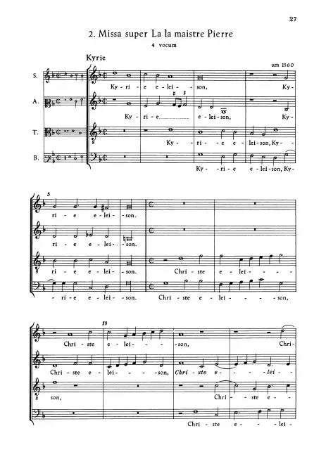 First page of Missa super La, la, maistre Pierre