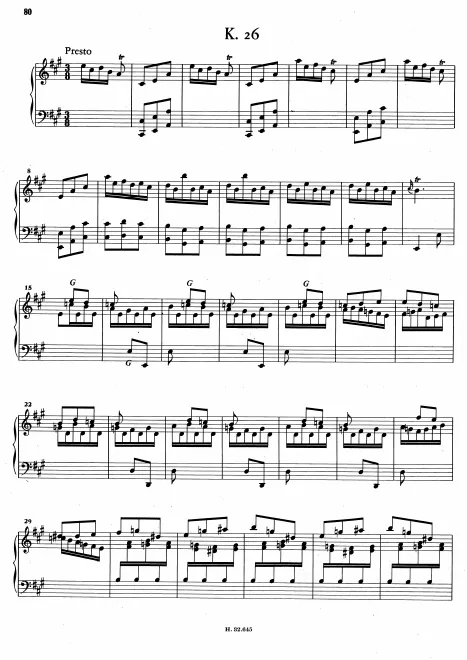 First page of Keyboard Sonata in A major