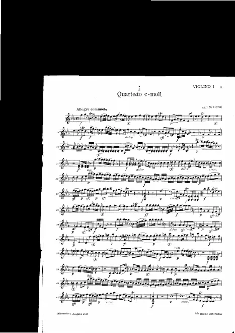 First page of String Quartet in C minor