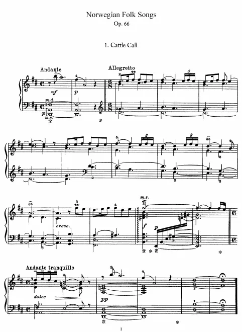 First page of 19 Norwegian Folk Tunes