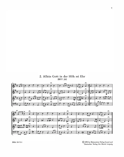 First page of Allein Gott in der Höh sei Ehr
