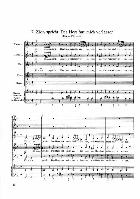 First page of Zion spricht: Der Herr hat mich verlassen