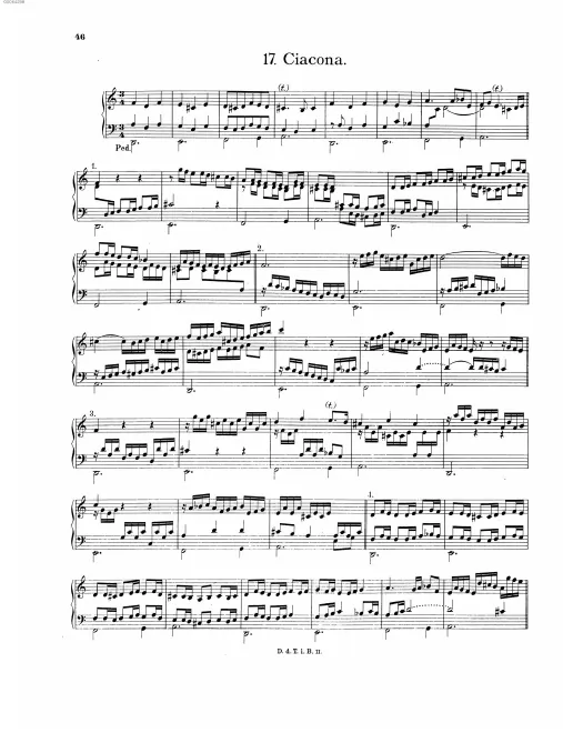 First page of Chaconne in D minor