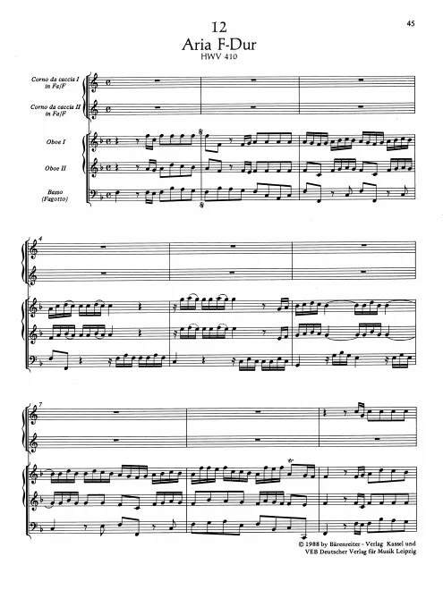 First page of Aria in F major