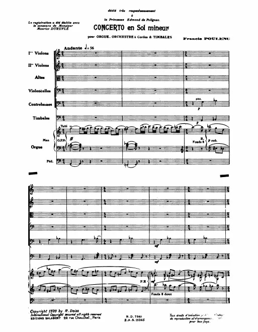 First page of Organ Concerto