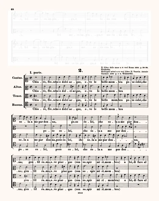 First page of Chiare, fresche e dolci acque