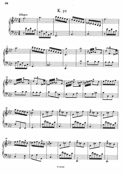 First page of Keyboard Sonata in F minor