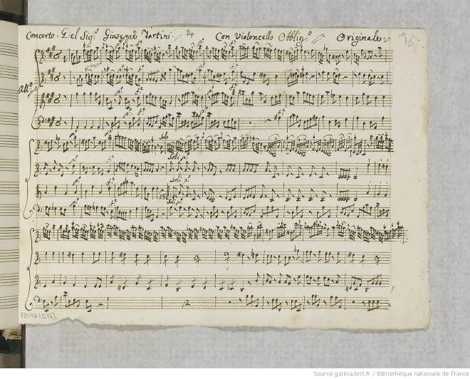 First page of Violin Concerto in A major