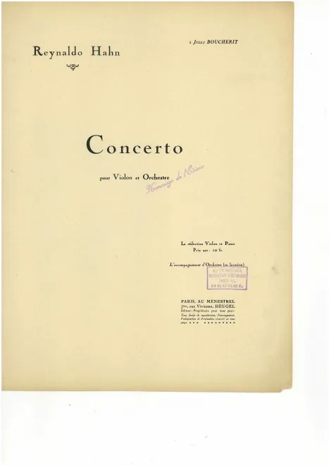 First page of Violin Concerto