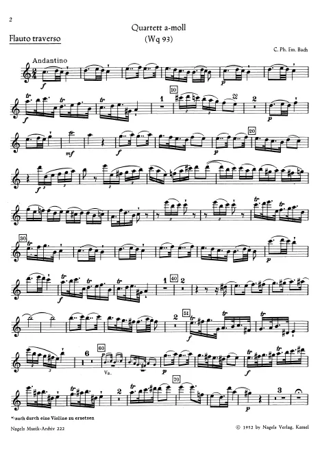 First page of Quartet in A minor