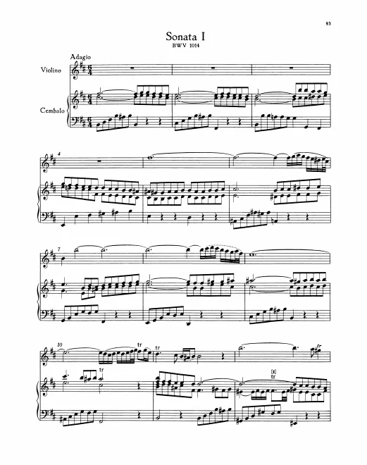 First page of Sonate für Clavier und Violine