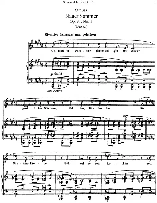 First page of 4 Lieder von Carl Busse und Richard Dehmel